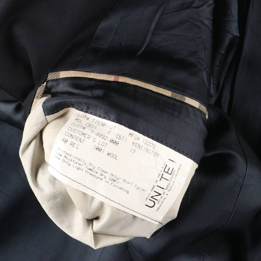 Burberry's BURBERRY LONDON wool tailored jacket, made in the USA, men's size M equivalent. wool navy blue type Vintage Second Hand