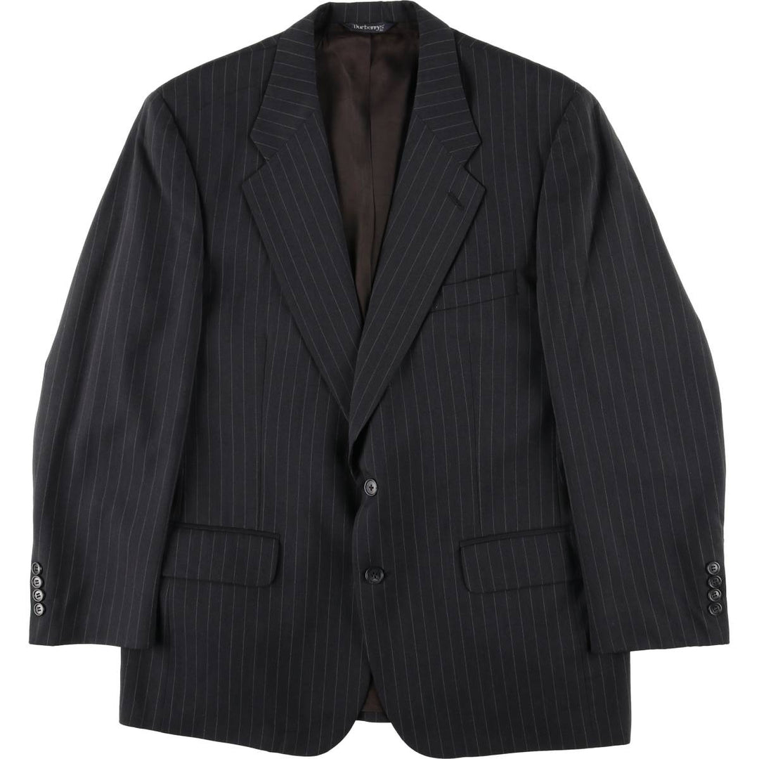 Burberry's Striped Wool Tailored Jacket, Made in USA, Men's Size Medium wool black type Vintage Second Hand