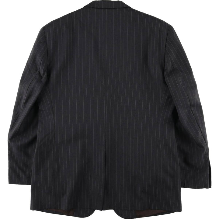 Burberry's Striped Wool Tailored Jacket, Made in USA, Men's Size Medium wool black type Vintage Second Hand