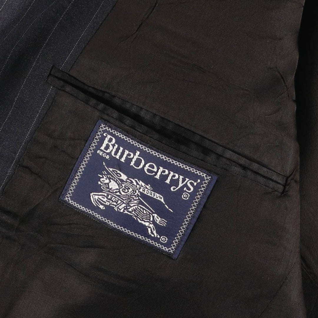 Burberry's Striped Wool Tailored Jacket, Made in USA, Men's Size Medium wool black type Vintage Second Hand