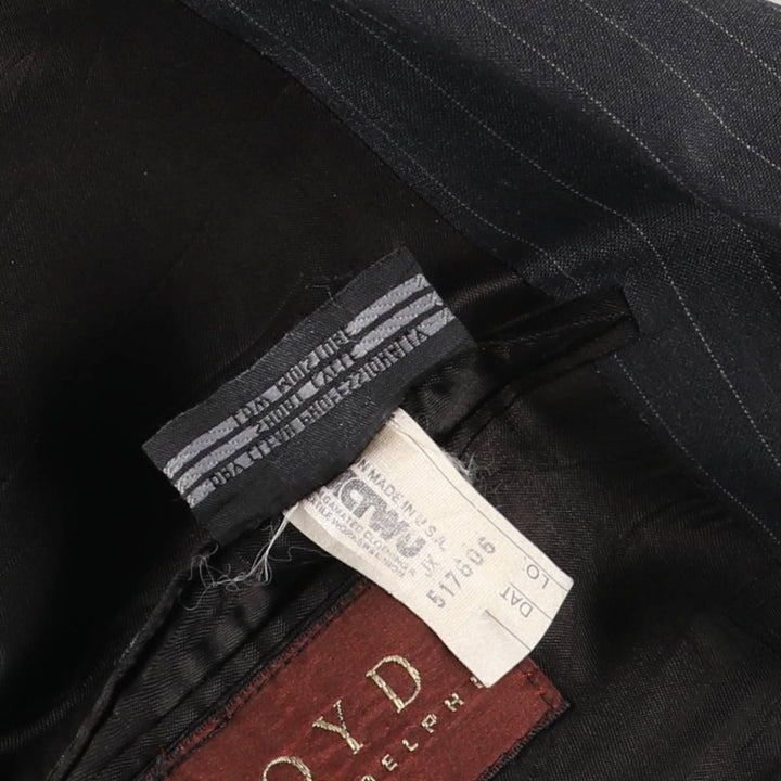 Burberry's Striped Wool Tailored Jacket, Made in USA, Men's Size Medium wool black type Vintage Second Hand