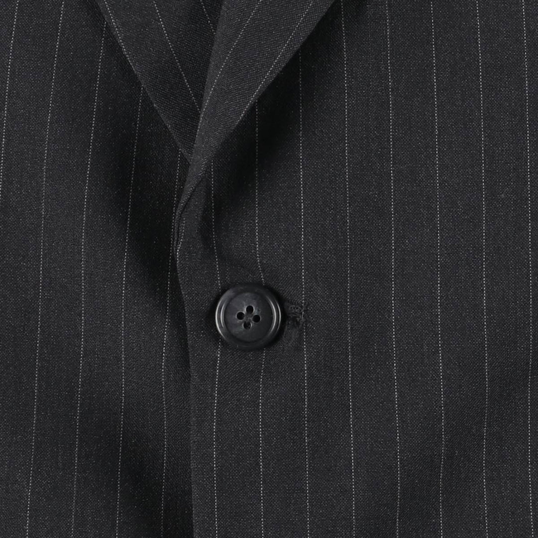Burberry's Striped Wool Tailored Jacket, Made in USA, Men's Size Medium wool black type Vintage Second Hand
