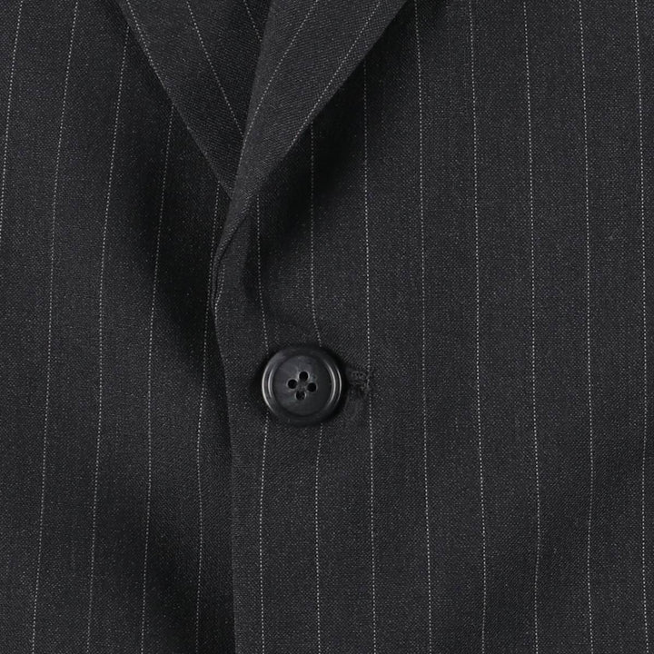 Burberry's Striped Wool Tailored Jacket, Made in USA, Men's Size Medium wool black type Vintage Second Hand