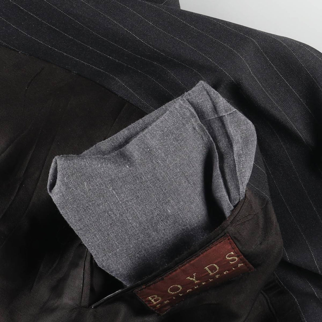 Burberry's Striped Wool Tailored Jacket, Made in USA, Men's Size Medium wool black type Vintage Second Hand
