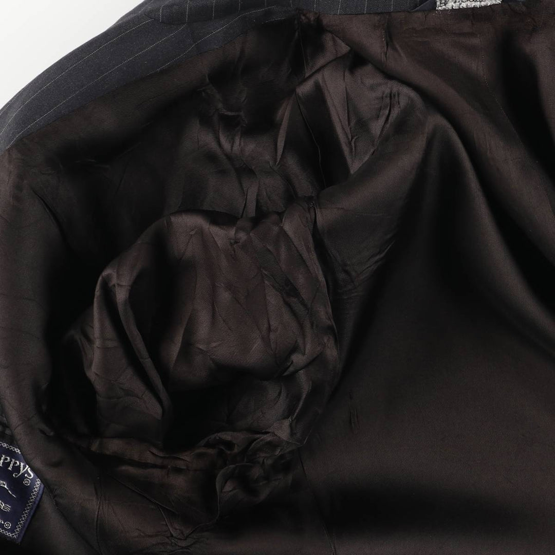Burberry's Striped Wool Tailored Jacket, Made in USA, Men's Size Medium wool black type Vintage Second Hand