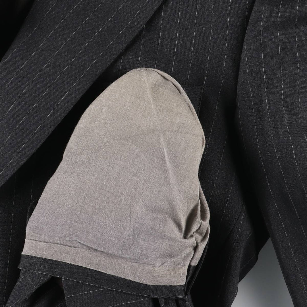Burberry's Striped Wool Tailored Jacket, Made in USA, Men's Size Medium wool black type Vintage Second Hand