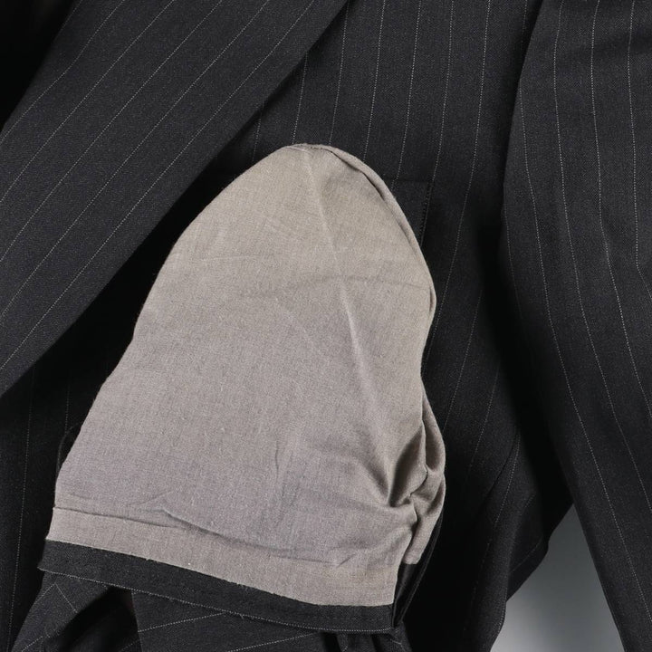 Burberry's Striped Wool Tailored Jacket, Made in USA, Men's Size Medium wool black type Vintage Second Hand