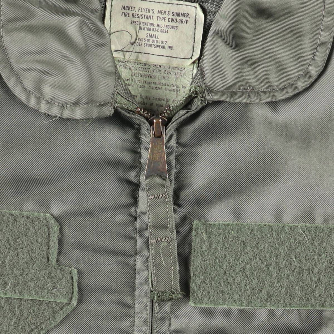 1980'S US Military Flight Jacket, Made in USA, Small, Men's Size S unclear Khaki type Vintage Second Hand