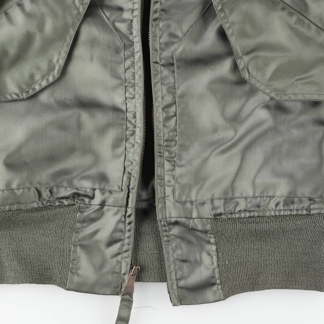 1980'S US Military Flight Jacket, Made in USA, Small, Men's Size S unclear Khaki type Vintage Second Hand