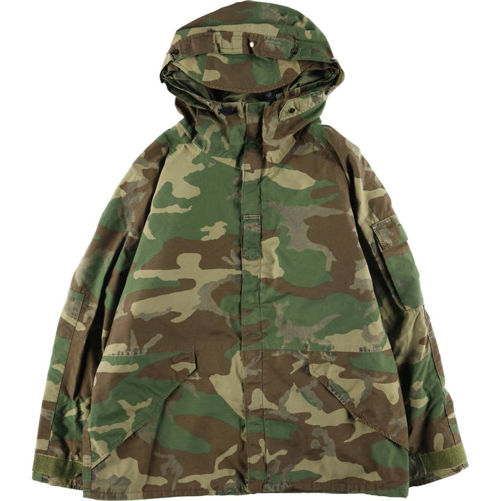 Authentic 1990'S US Military ECWCS 1st Gen Camouflage Woodland Camo Military Gore-Tex Parka, Large Regular, Men's Size L Nylon Khaki type Vintage Second Hand