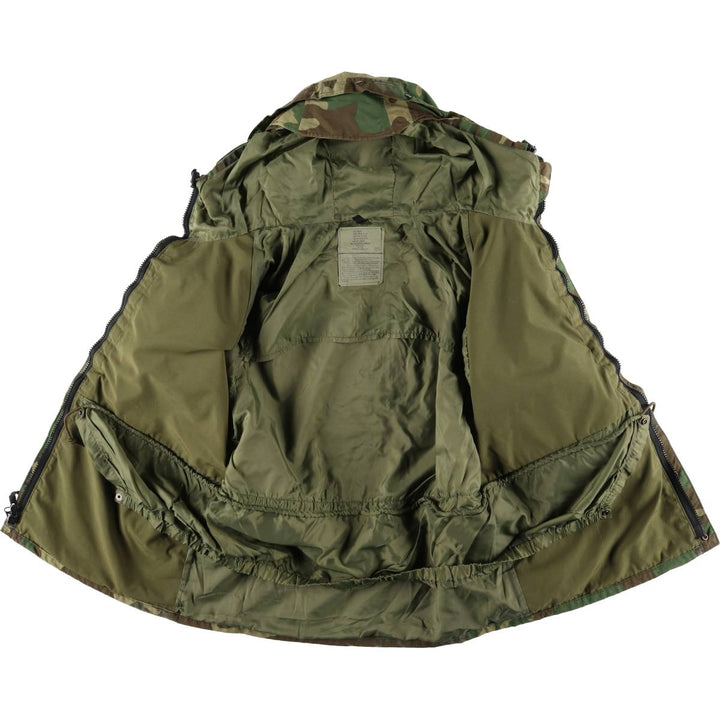 Authentic 1990'S US Military ECWCS 1st Gen Camouflage Woodland Camo Military Gore-Tex Parka, Large Regular, Men's Size L Nylon Khaki type Vintage Second Hand