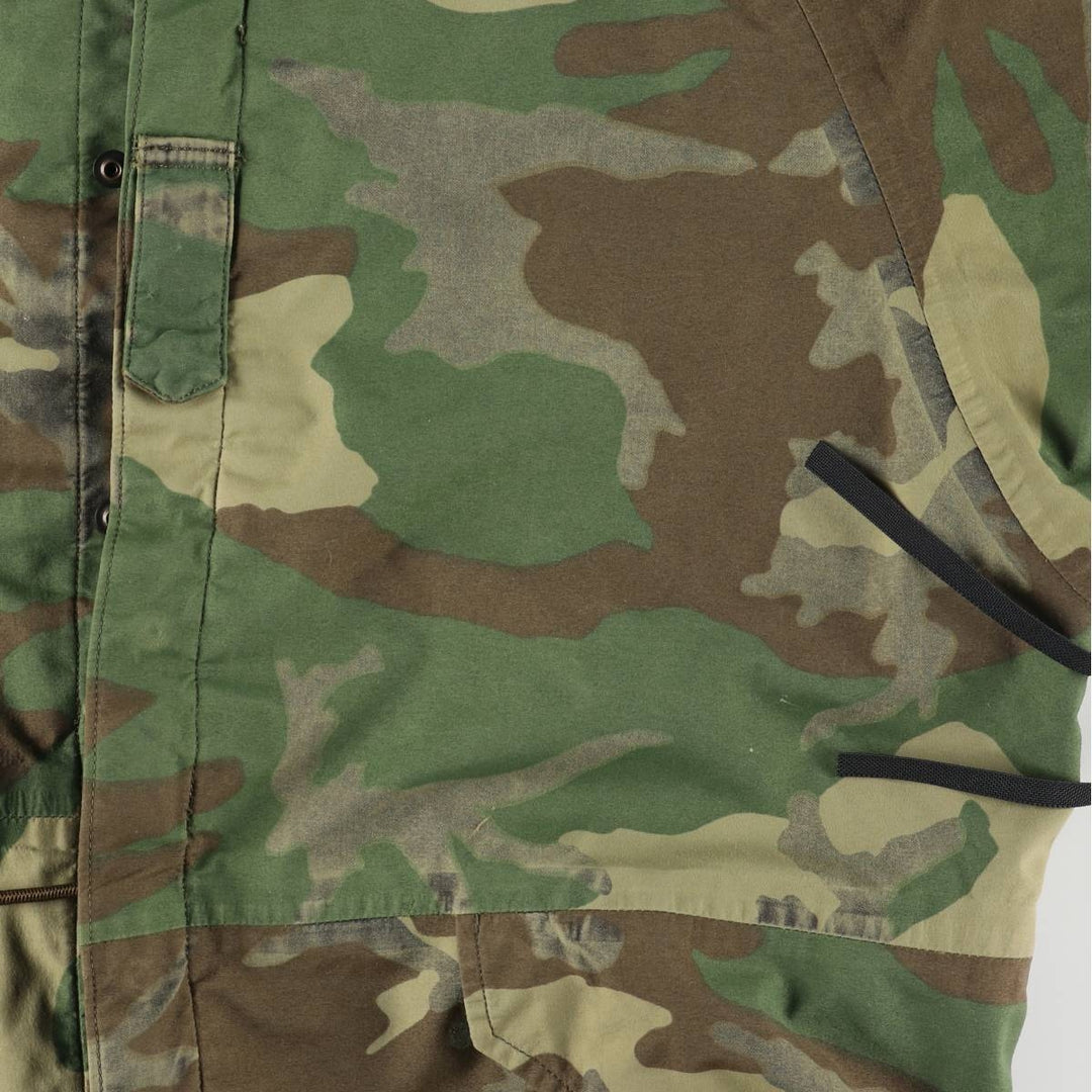Authentic 1990'S US Military ECWCS 1st Gen Camouflage Woodland Camo Military Gore-Tex Parka, Large Regular, Men's Size L Nylon Khaki type Vintage Second Hand
