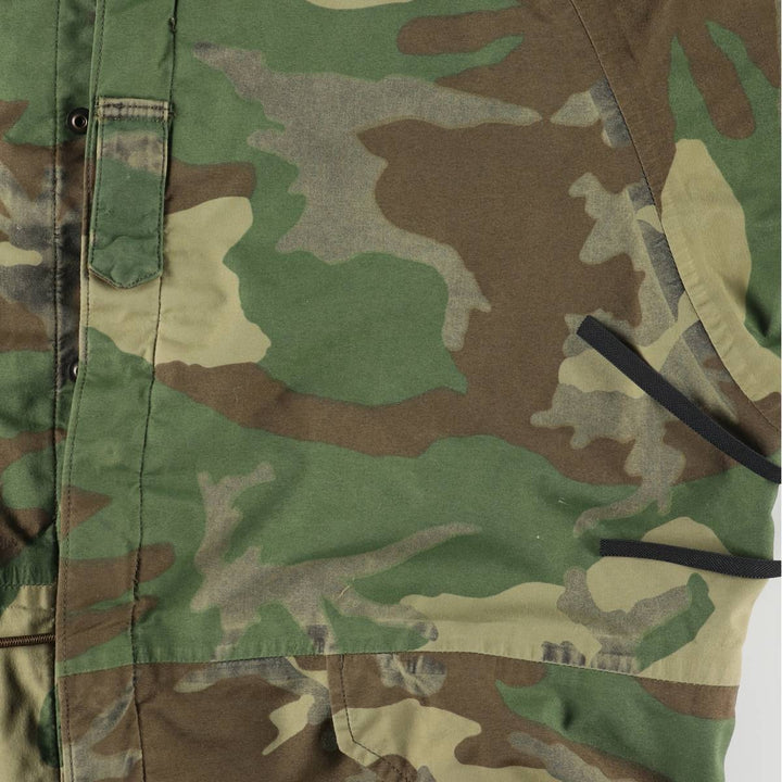 Authentic 1990'S US Military ECWCS 1st Gen Camouflage Woodland Camo Military Gore-Tex Parka, Large Regular, Men's Size L Nylon Khaki type Vintage Second Hand
