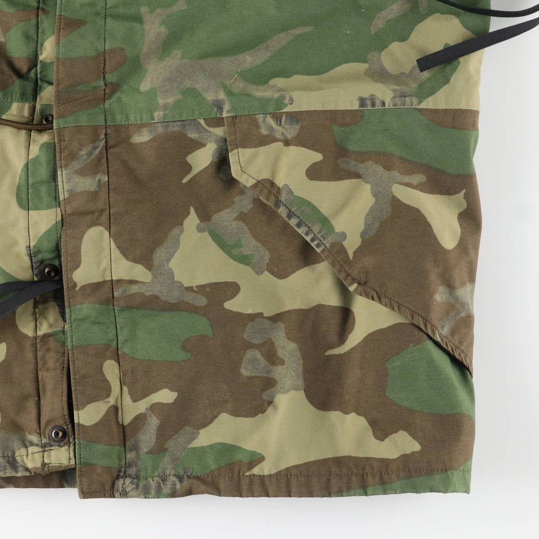 Authentic 1990'S US Military ECWCS 1st Gen Camouflage Woodland Camo Military Gore-Tex Parka, Large Regular, Men's Size L Nylon Khaki type Vintage Second Hand