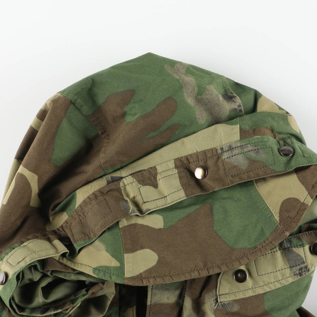 Authentic 1990'S US Military ECWCS 1st Gen Camouflage Woodland Camo Military Gore-Tex Parka, Large Regular, Men's Size L Nylon Khaki type Vintage Second Hand