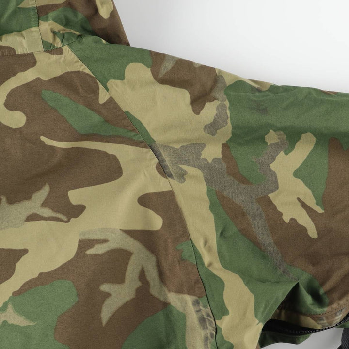 Authentic 1990'S US Military ECWCS 1st Gen Camouflage Woodland Camo Military Gore-Tex Parka, Large Regular, Men's Size L Nylon Khaki type Vintage Second Hand
