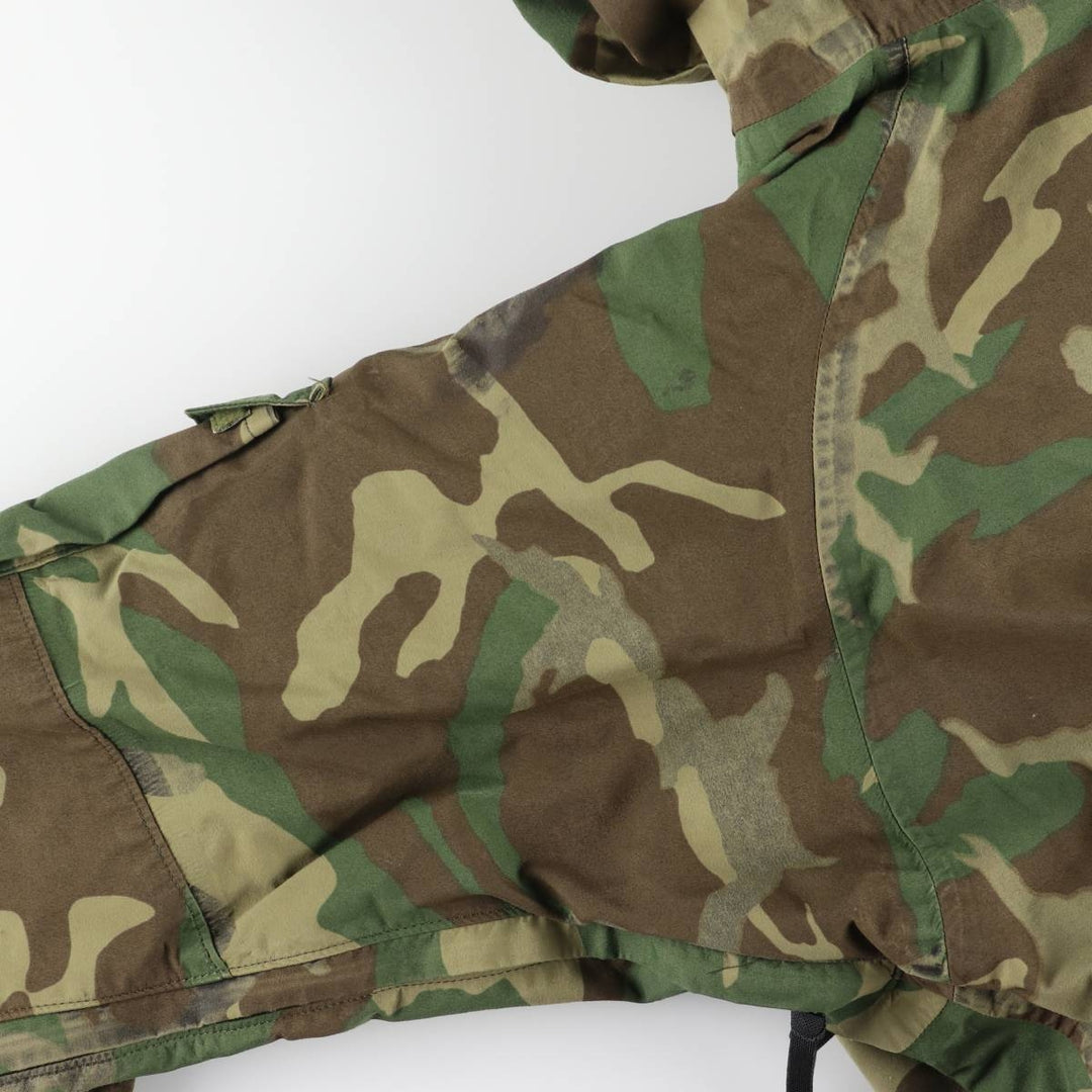 Authentic 1990'S US Military ECWCS 1st Gen Camouflage Woodland Camo Military Gore-Tex Parka, Large Regular, Men's Size L Nylon Khaki type Vintage Second Hand