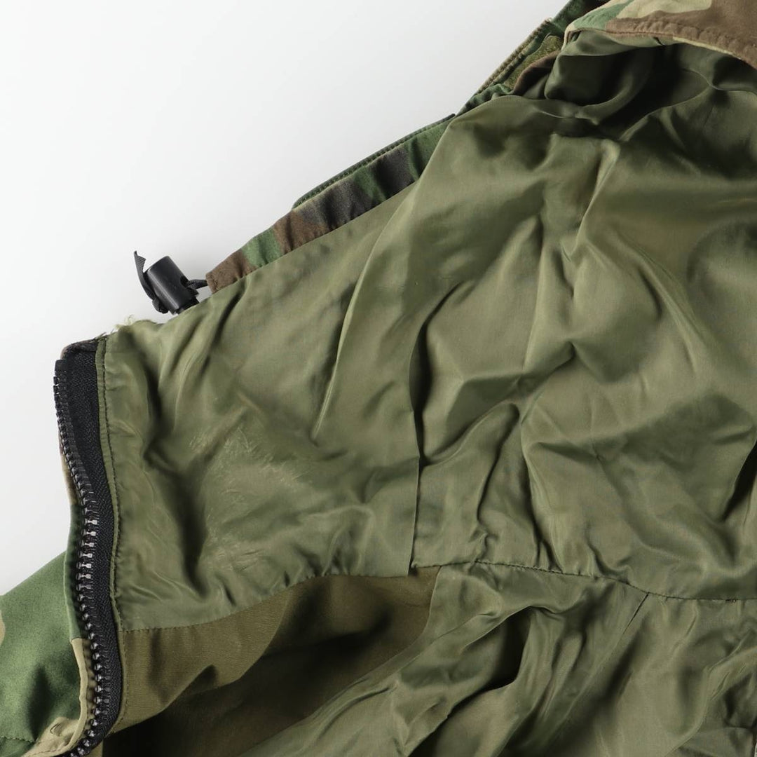 Authentic 1990'S US Military ECWCS 1st Gen Camouflage Woodland Camo Military Gore-Tex Parka, Large Regular, Men's Size L Nylon Khaki type Vintage Second Hand