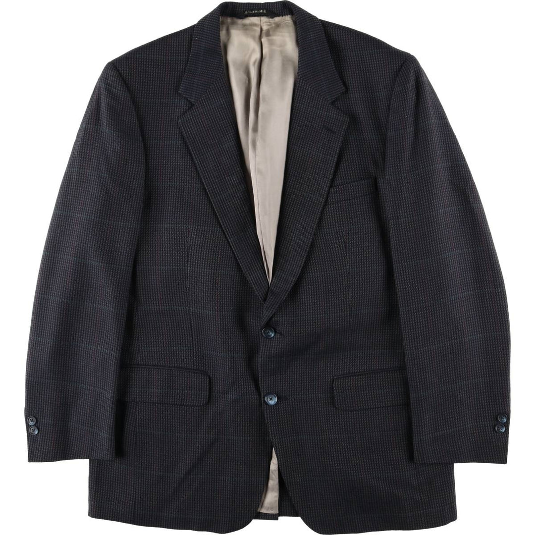 Burberry's Check Pattern Tailored Jacket, Made in USA, Men's Size L (approx.) unclear navy blue type Vintage Second Hand