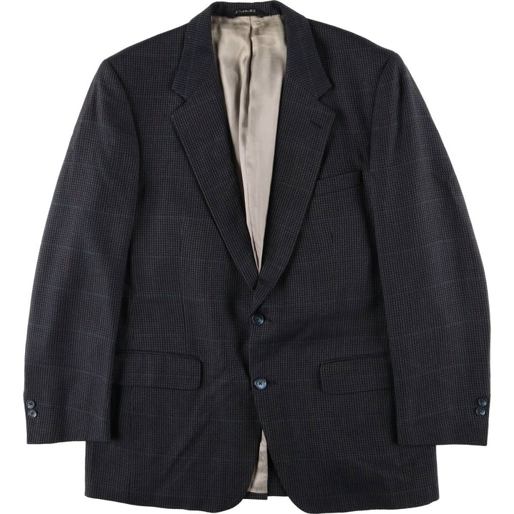 Burberry's Check Pattern Tailored Jacket, Made in USA, Men's Size L (approx.) unclear navy blue type Vintage Second Hand
