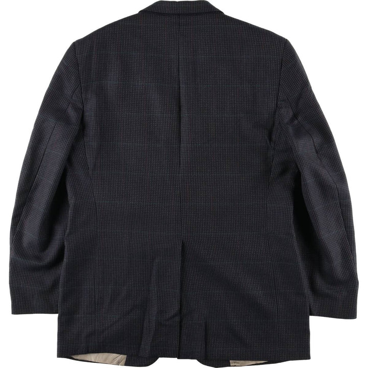 Burberry's Check Pattern Tailored Jacket, Made in USA, Men's Size L (approx.) unclear navy blue type Vintage Second Hand