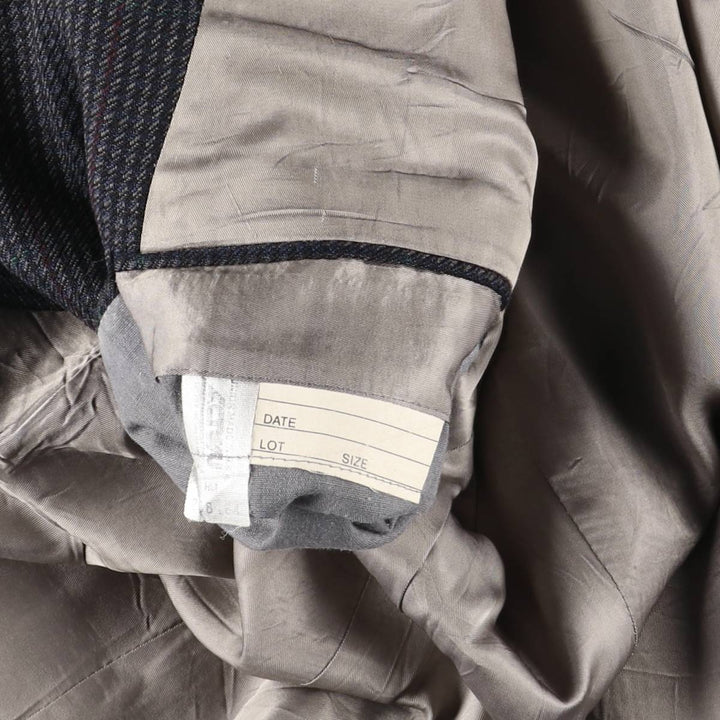 Burberry's Check Pattern Tailored Jacket, Made in USA, Men's Size L (approx.) unclear navy blue type Vintage Second Hand