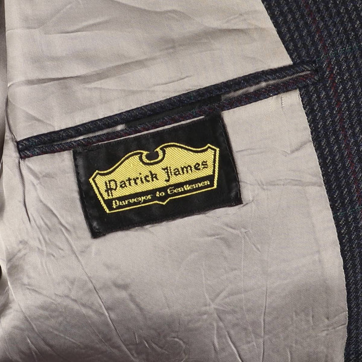 Burberry's Check Pattern Tailored Jacket, Made in USA, Men's Size L (approx.) unclear navy blue type Vintage Second Hand