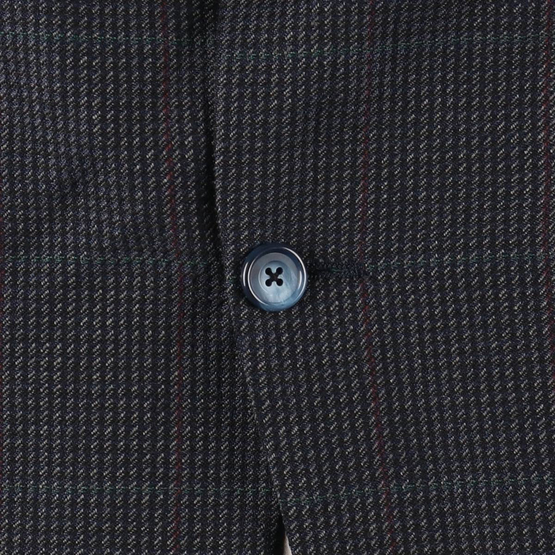 Burberry's Check Pattern Tailored Jacket, Made in USA, Men's Size L (approx.) unclear navy blue type Vintage Second Hand
