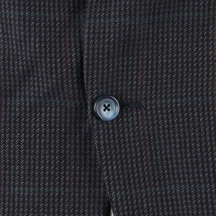 Burberry's Check Pattern Tailored Jacket, Made in USA, Men's Size L (approx.) unclear navy blue type Vintage Second Hand