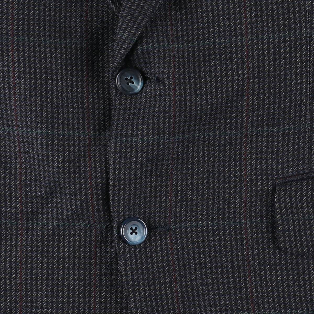 Burberry's Check Pattern Tailored Jacket, Made in USA, Men's Size L (approx.) unclear navy blue type Vintage Second Hand