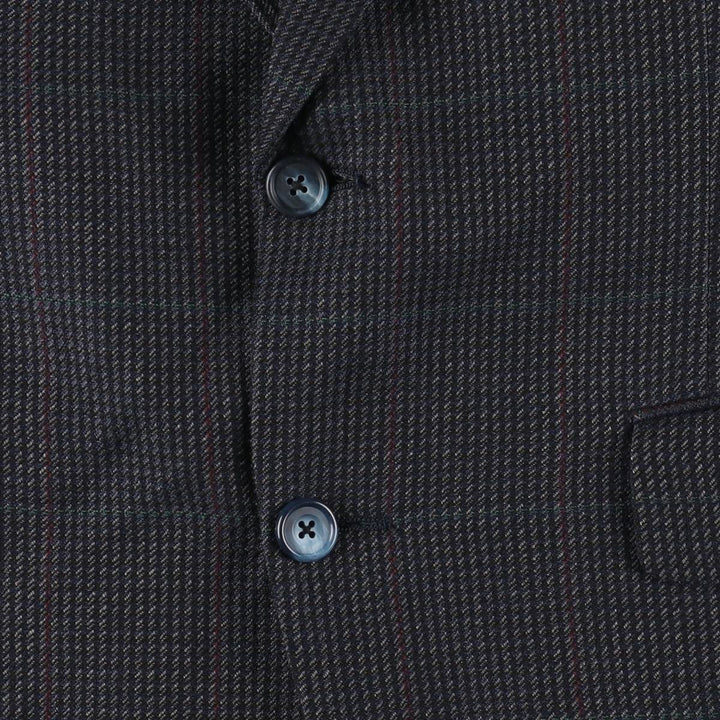 Burberry's Check Pattern Tailored Jacket, Made in USA, Men's Size L (approx.) unclear navy blue type Vintage Second Hand