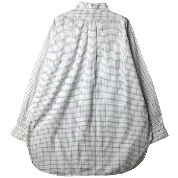 ~1970'S Brooks Brothers MAKERS 6-button long-sleeve button-down check shirt, men's size XL equivalent, vintage. cotton white type Vintage Second Hand