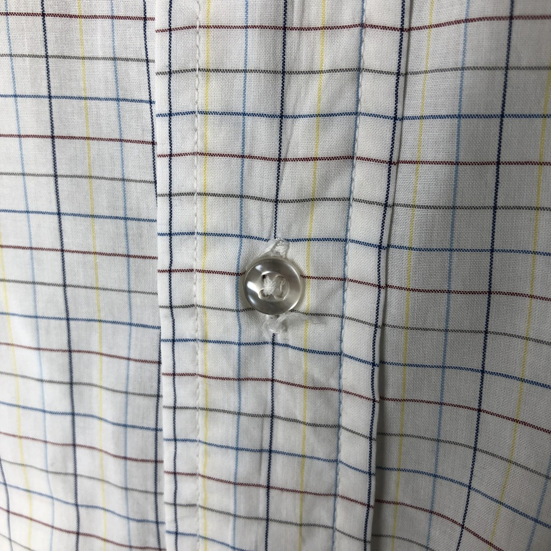 ~1970'S Brooks Brothers MAKERS 6-button long-sleeve button-down check shirt, men's size XL equivalent, vintage. cotton white type Vintage Second Hand