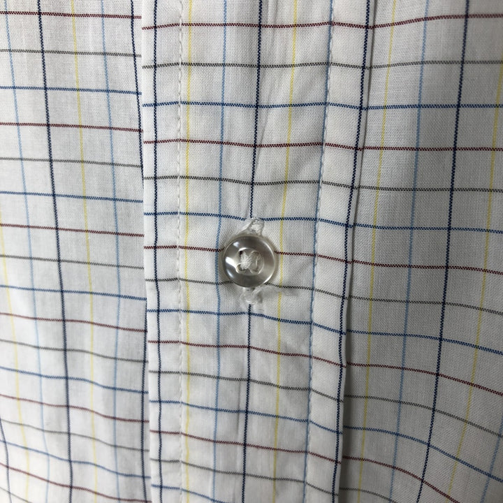 ~1970'S Brooks Brothers MAKERS 6-button long-sleeve button-down check shirt, men's size XL equivalent, vintage. cotton white type Vintage Second Hand