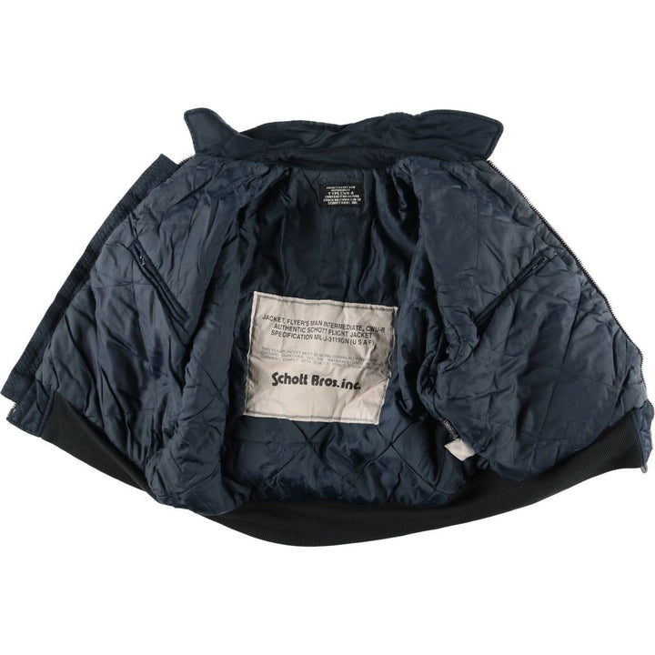 Civilian SCHOTT CWU-R Type Padded Military Flight Jacket, Men's Size Medium unclear navy blue type Vintage Second Hand