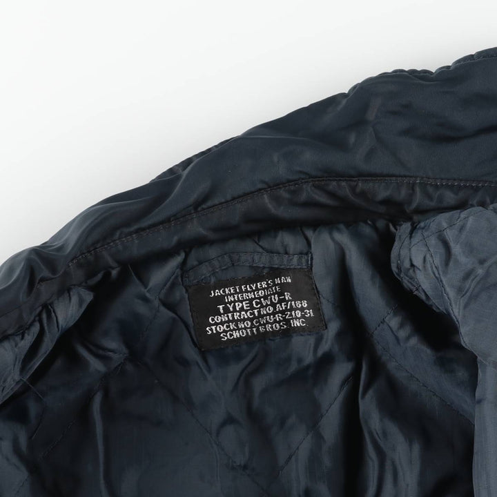 Civilian SCHOTT CWU-R Type Padded Military Flight Jacket, Men's Size Medium unclear navy blue type Vintage Second Hand