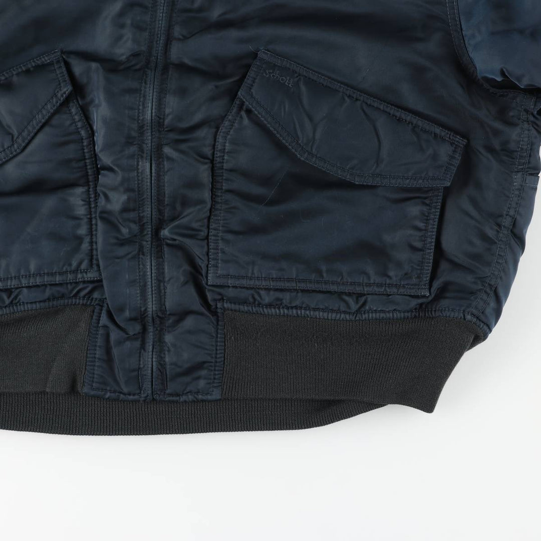 Civilian SCHOTT CWU-R Type Padded Military Flight Jacket, Men's Size Medium unclear navy blue type Vintage Second Hand