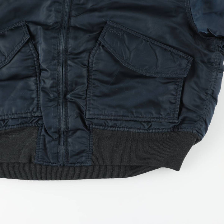 Civilian SCHOTT CWU-R Type Padded Military Flight Jacket, Men's Size Medium unclear navy blue type Vintage Second Hand