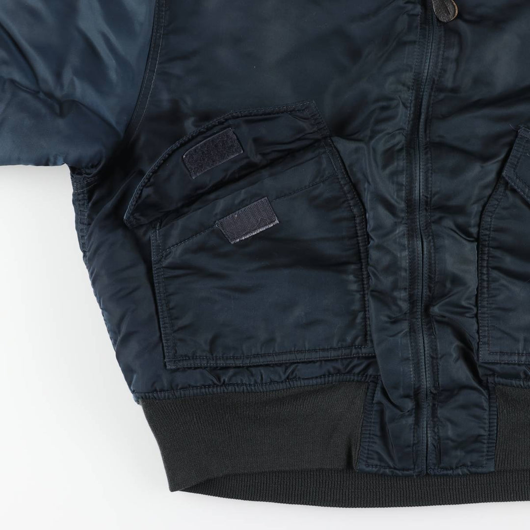 Civilian SCHOTT CWU-R Type Padded Military Flight Jacket, Men's Size Medium unclear navy blue type Vintage Second Hand