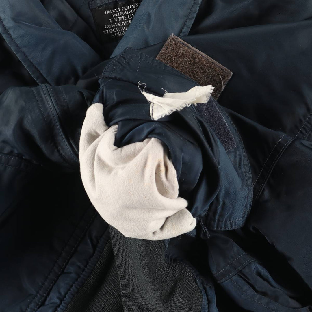 Civilian SCHOTT CWU-R Type Padded Military Flight Jacket, Men's Size Medium unclear navy blue type Vintage Second Hand