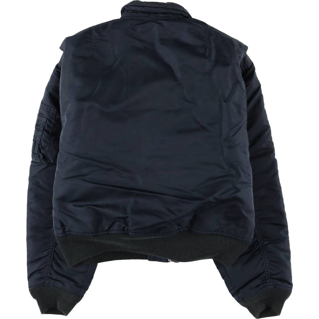 Civilian SCHOTT CWU-R padded military flight jacket, men's size small Nylon navy blue type Vintage Second Hand