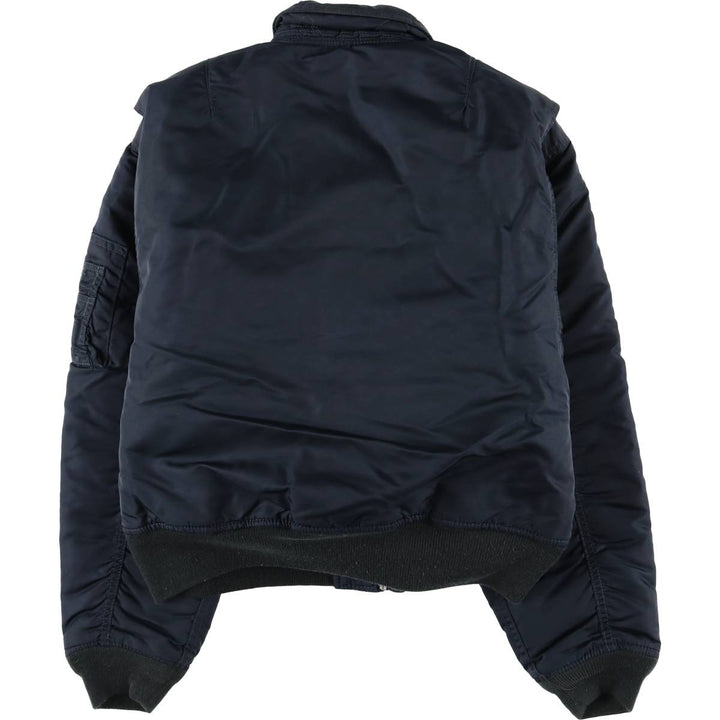 Civilian SCHOTT CWU-R padded military flight jacket, men's size small Nylon navy blue type Vintage Second Hand