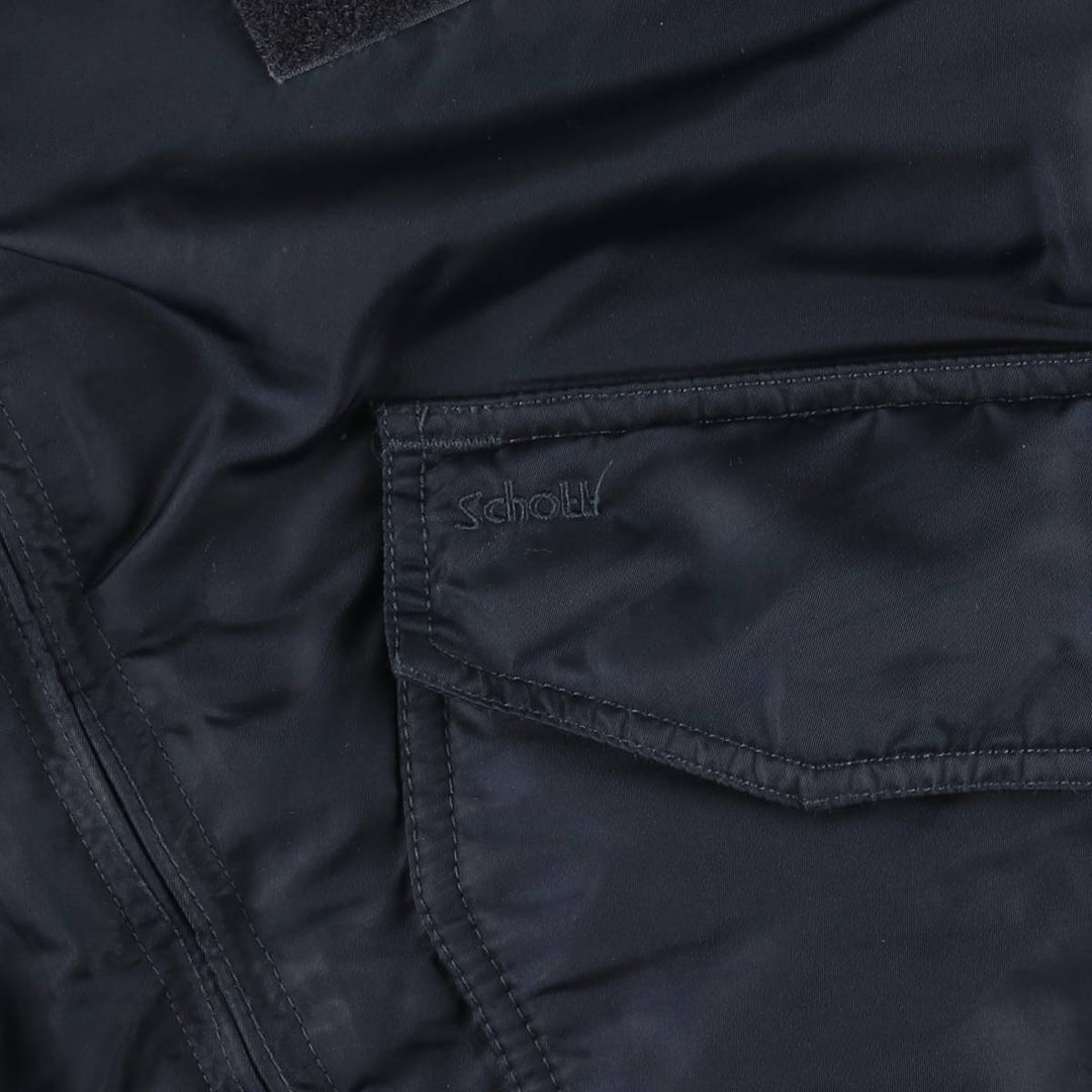 Civilian SCHOTT CWU-R padded military flight jacket, men's size small Nylon navy blue type Vintage Second Hand