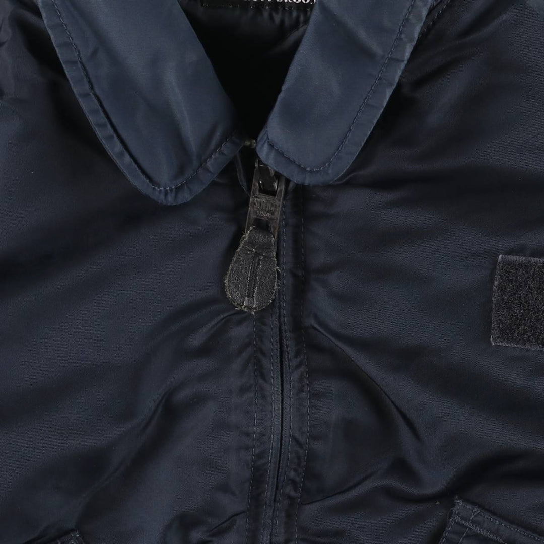 Civilian SCHOTT CWU-R padded military flight jacket, men's size small Nylon navy blue type Vintage Second Hand
