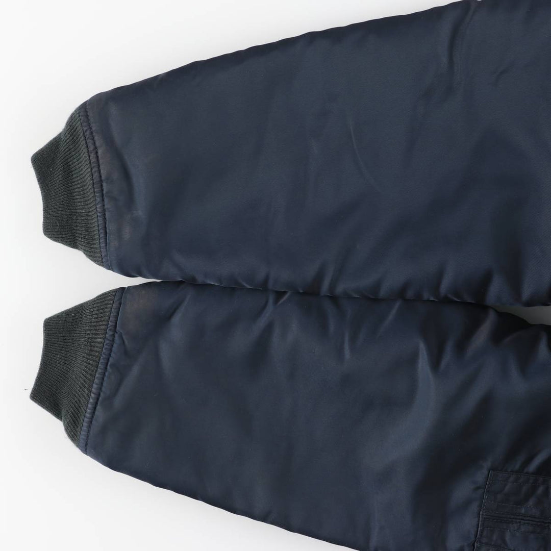 Civilian SCHOTT CWU-R padded military flight jacket, men's size small Nylon navy blue type Vintage Second Hand