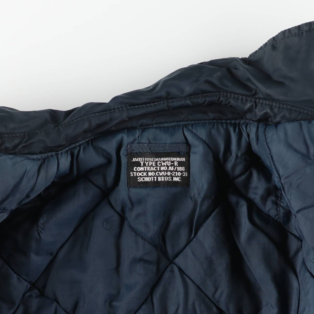 Civilian Schott CWU-R Type Padded Military Flight Jacket, Men's Size XL unclear navy blue type Vintage Second Hand