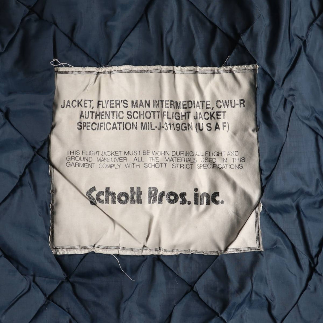 Civilian Schott CWU-R Type Padded Military Flight Jacket, Men's Size XL unclear navy blue type Vintage Second Hand
