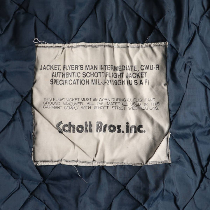 Civilian Schott CWU-R Type Padded Military Flight Jacket, Men's Size XL unclear navy blue type Vintage Second Hand