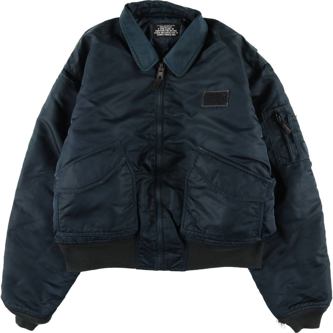 Civilian Schott CWU-R Type Padded Military Flight Jacket, Men's Size XL Nylon navy blue type Vintage Second Hand