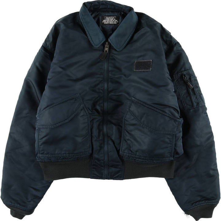 Civilian Schott CWU-R Type Padded Military Flight Jacket, Men's Size XL Nylon navy blue type Vintage Second Hand